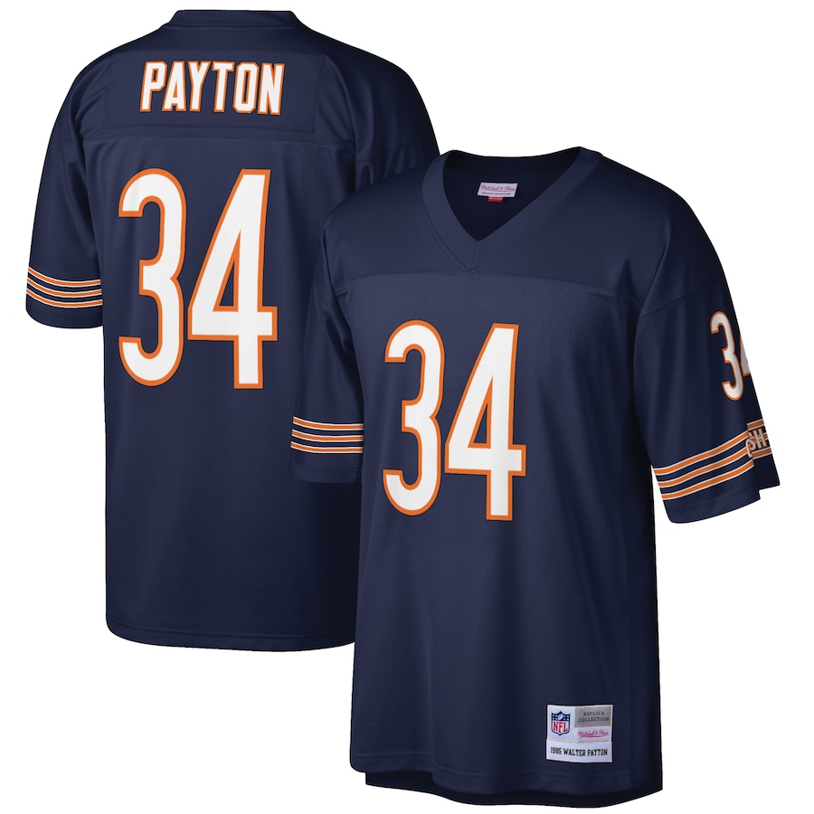 Mens Chicago Bears Walter Payton Navy Big & Tall 1985 Retired Player Replica Jersey