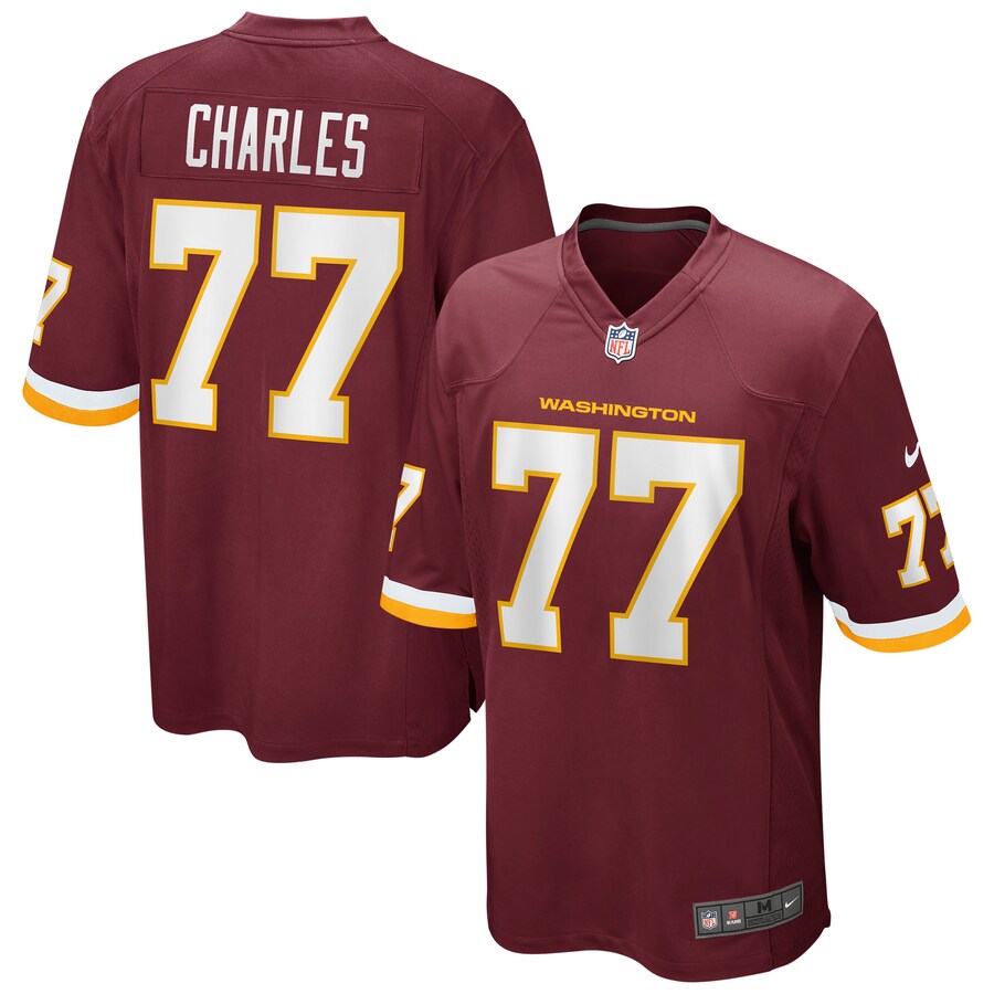 Mens Saahdiq Charles Washington Football Team Burgundy Game Player Jersey