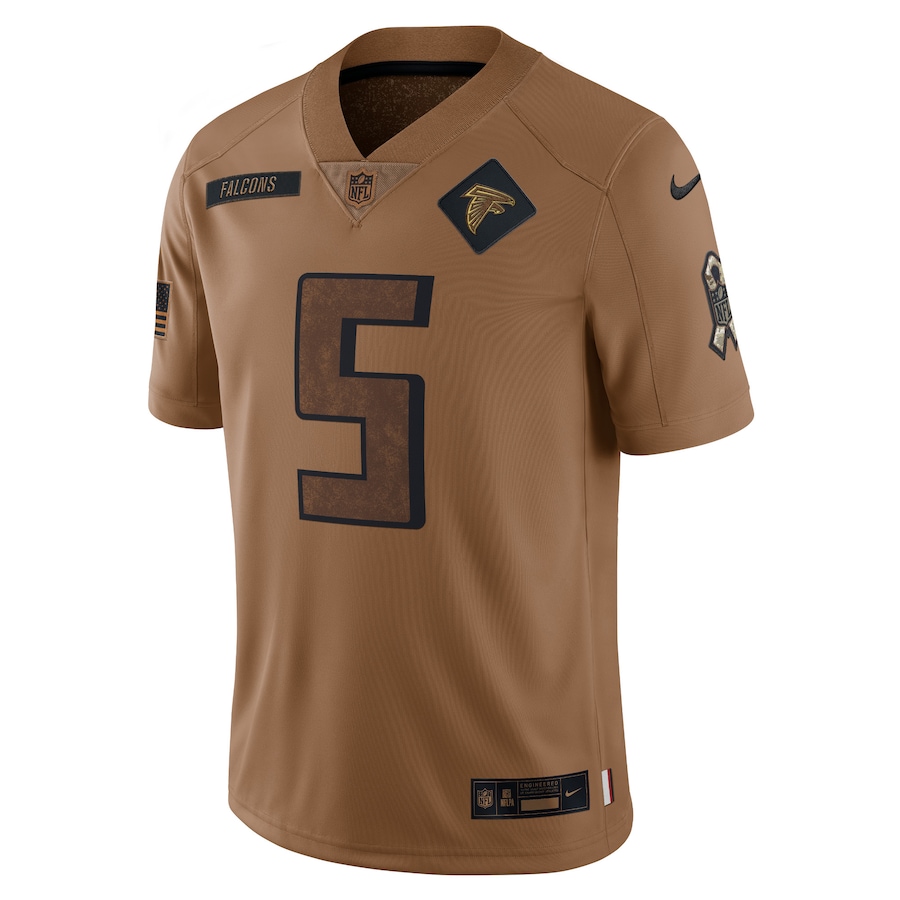 Mens Atlanta Falcons Drake London Brown 2023 Salute To Service Limited Jersey
