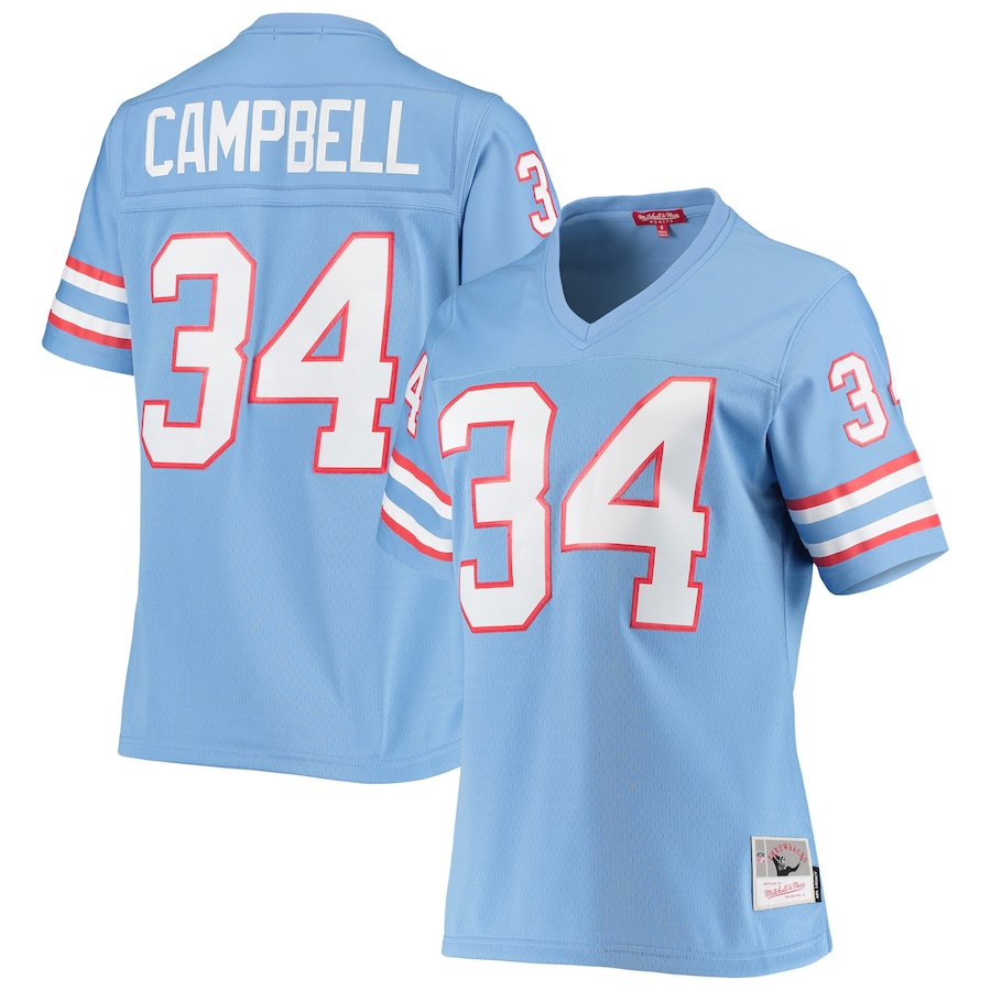 Womens Houston Oilers Earl Campbell Light Blue 1980 Legacy Replica Jersey