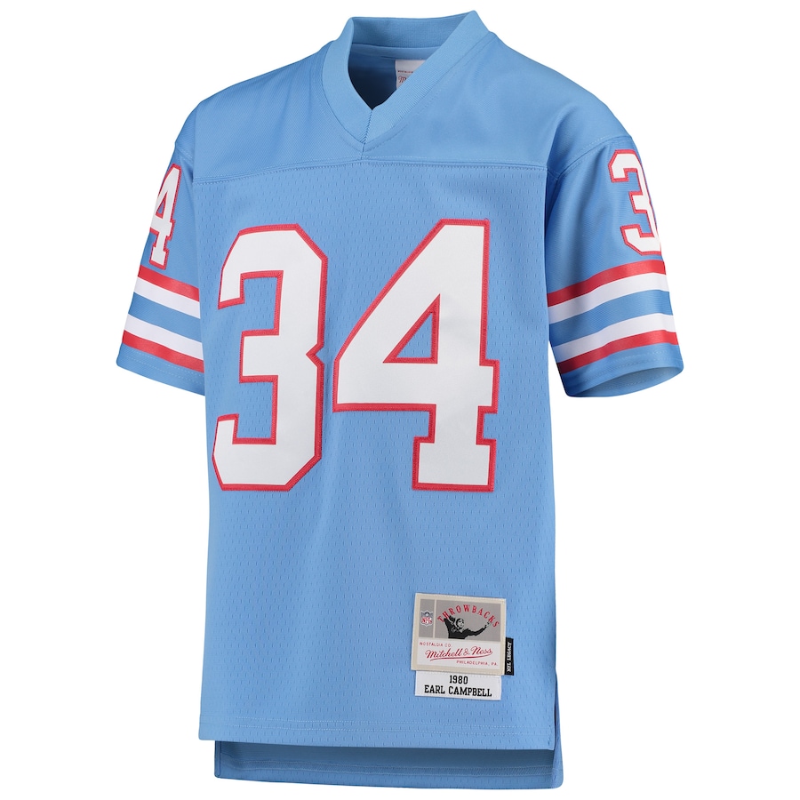 Youth Houston Oilers Earl Campbell Light Blue 1980 Gridiron Classic Legacy Retired Player Jersey