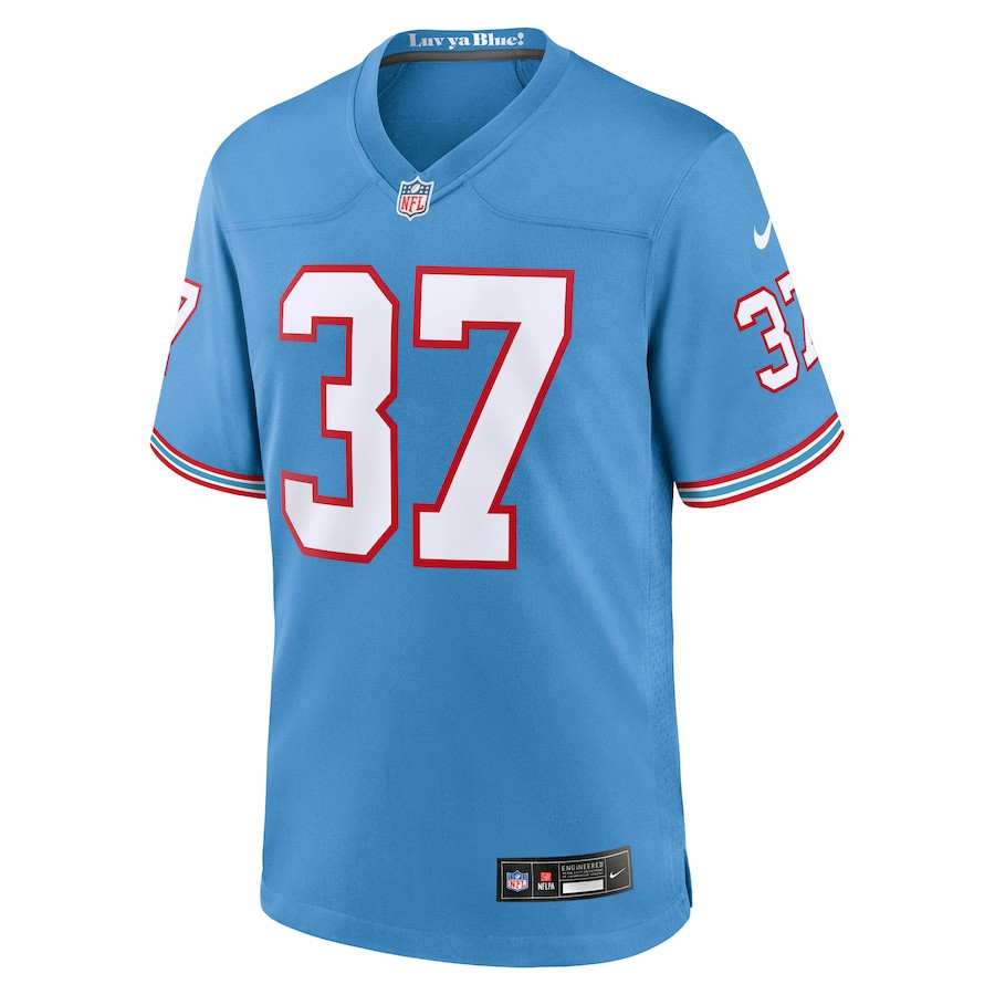 Amani Hooker 37 Tennessee Titans Men Oilers Throwback Game Jersey - Light Blue