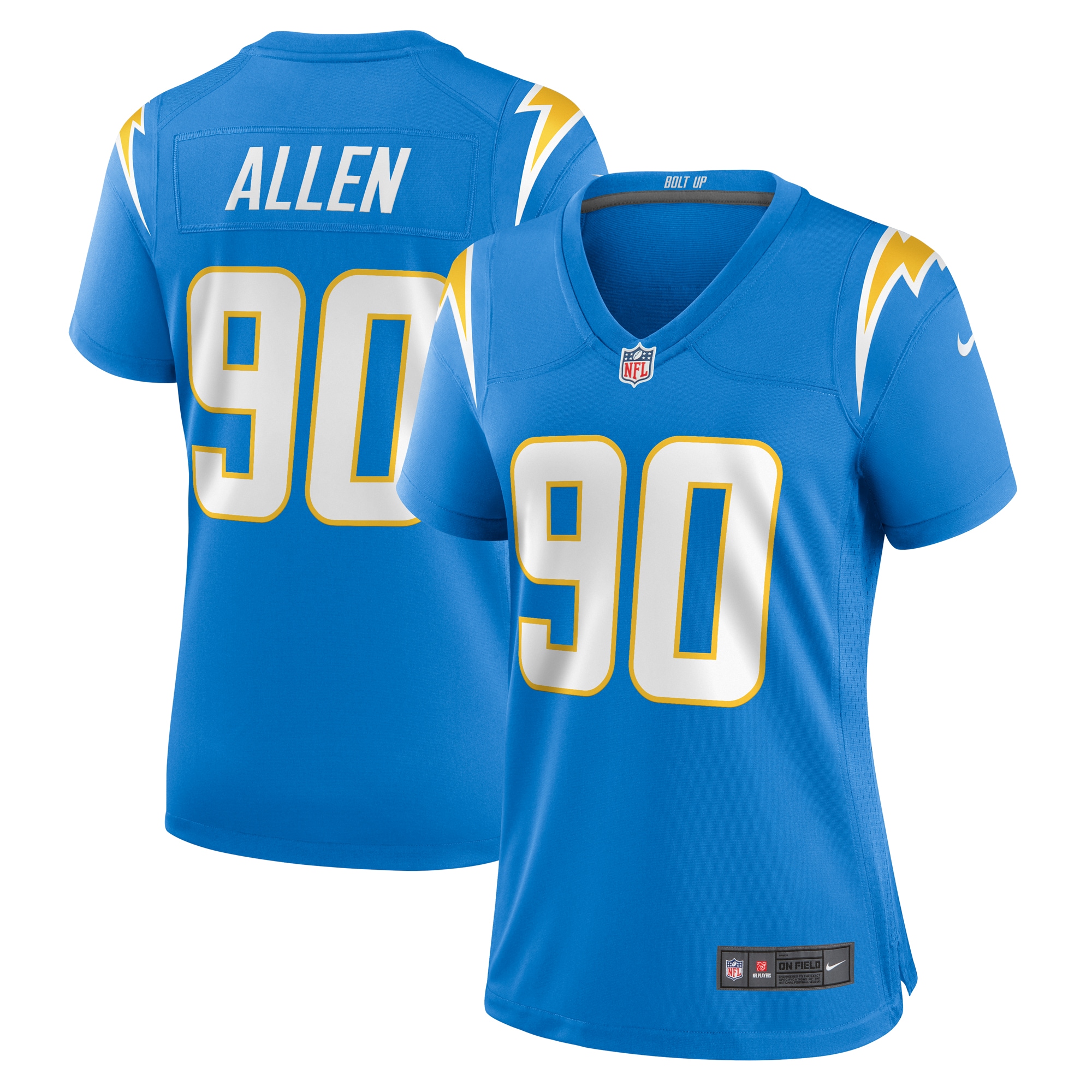 Brevin Allen Los Angeles Chargers Women's Team Game Jersey - Powder Blue