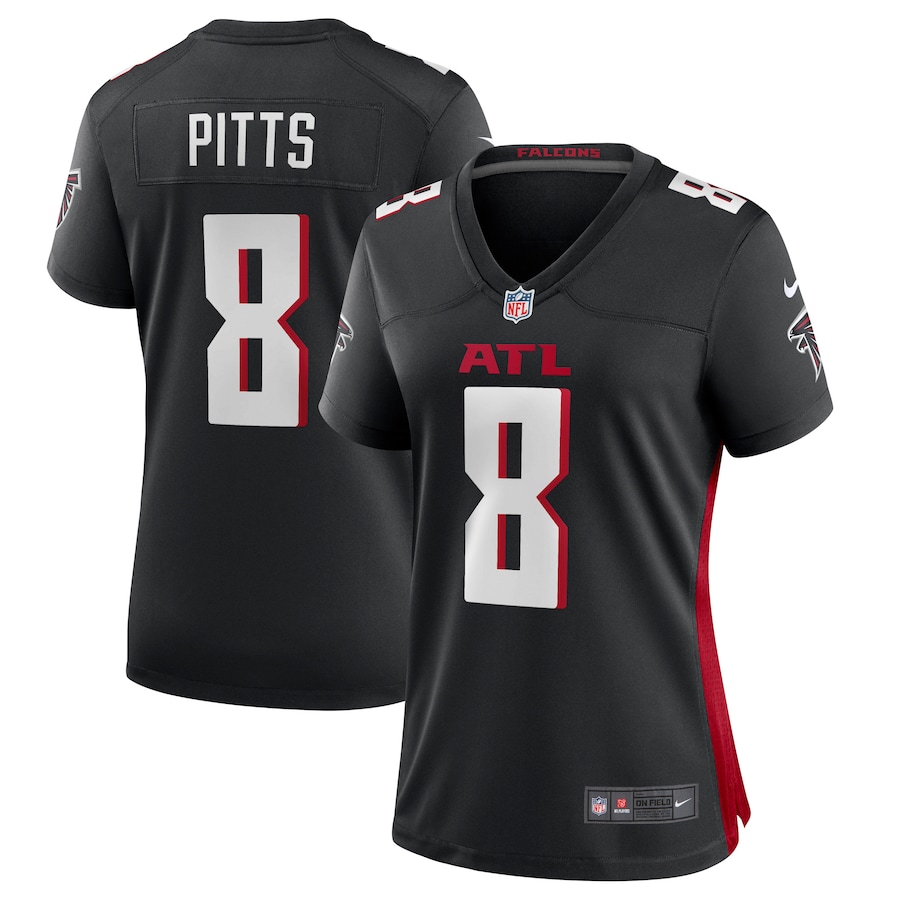 Womens Atlanta Falcons Kyle Pitts Black 2021 Draft First Round Pick Player Game Jersey