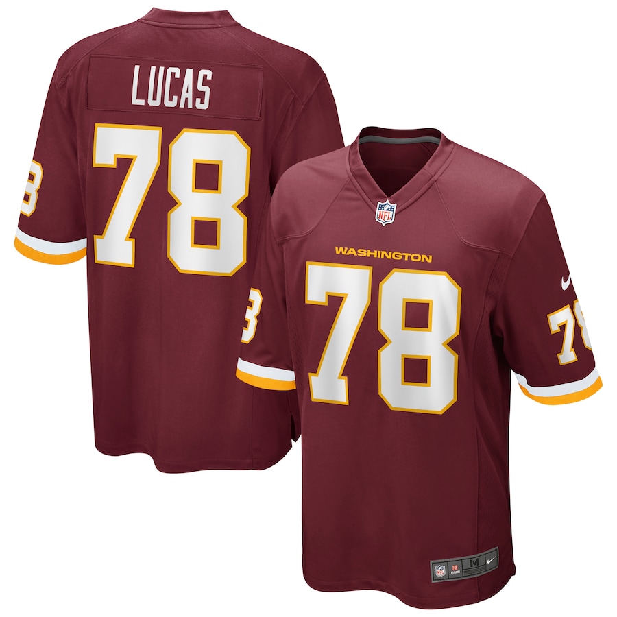 Mens Cornelius Lucas Washington Football Team Burgundy Game Player Jersey