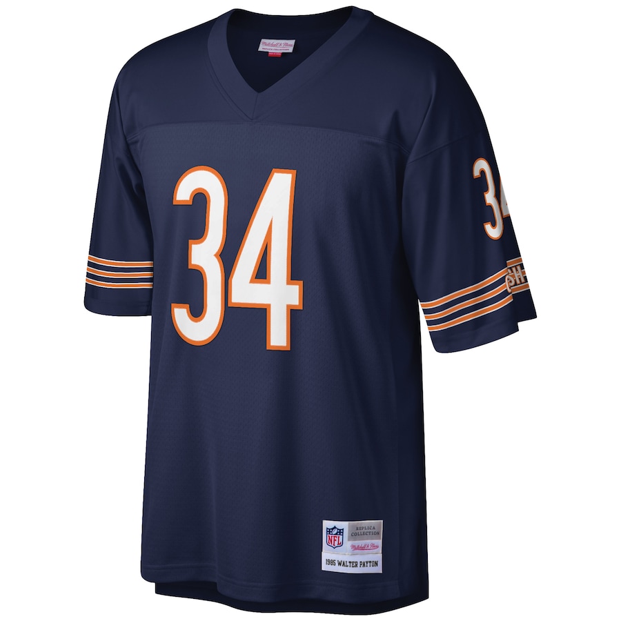 Mens Chicago Bears Walter Payton Navy Big & Tall 1985 Retired Player Replica Jersey