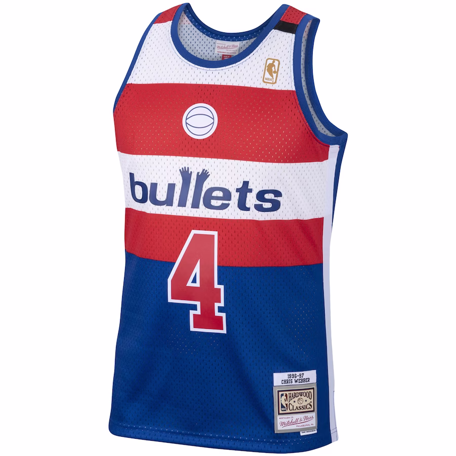 Men's Washington Bullets Chris Webber Mitchell & Ness Royal 2001/02 Hardwood Classics Swingman Jersey