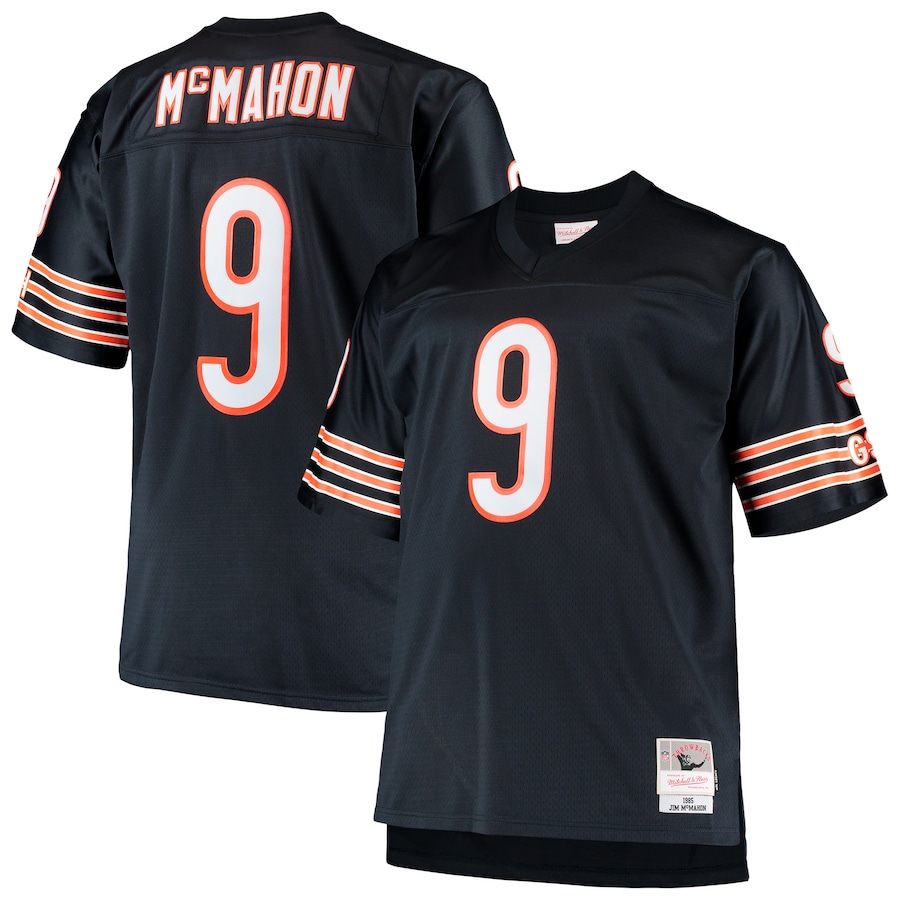 Mens Chicago Bears Jim McMahon Navy Big & Tall 1985 Retired Player Replica Jersey