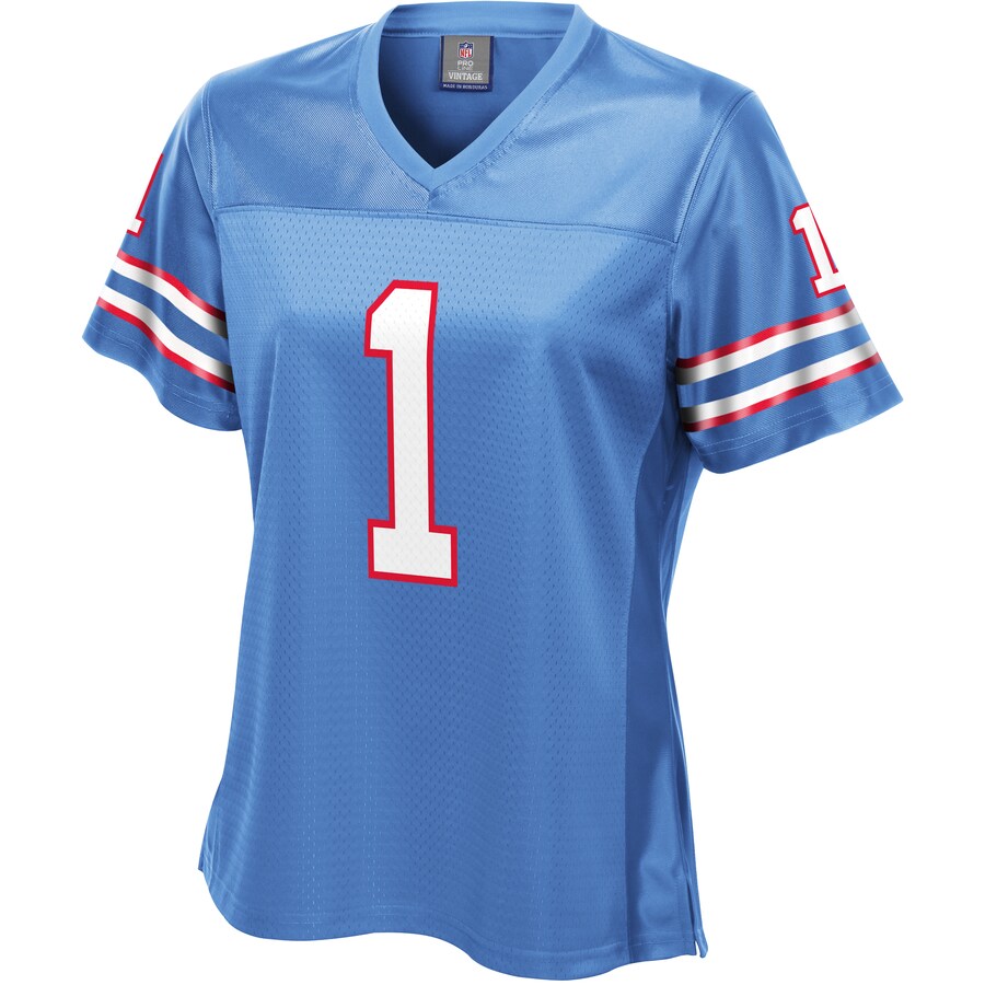Womens Houston Oilers Warren Moon Pro Line Light Blue Gridiron Classics Retired Player Replica Jersey