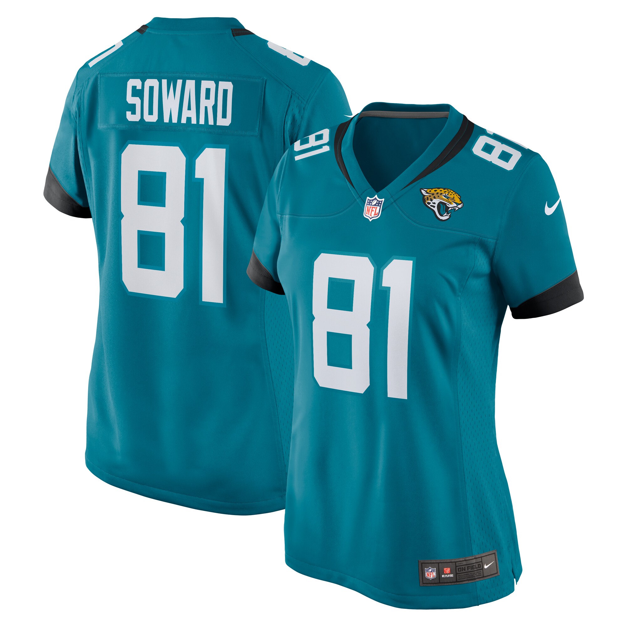 R. Jay Soward Jacksonville Jaguars Women's Retired Player Team Game Jersey - Teal