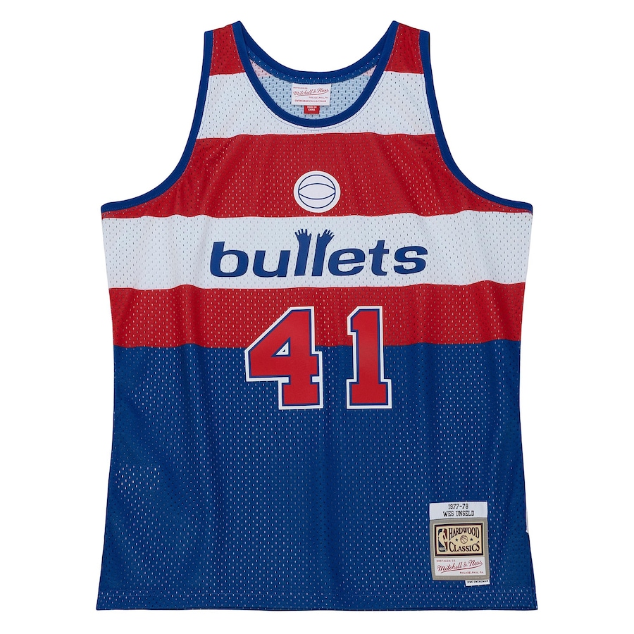 Men's Washington Bullets Wes Unseld Mitchell & Ness Blue Hardwood Classics Swingman Jersey
