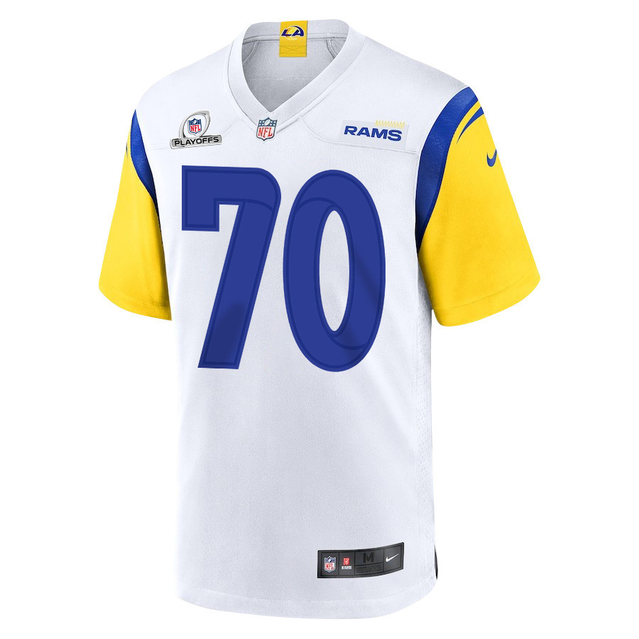 Joe Noteboom 70 Los Angeles Rams 2023 Playoffs Patch Game Men Jersey - White