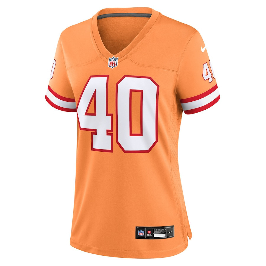 Mike Alstott 40 Tampa Bay Buccaneers Women Throwback Game Jersey - Orange