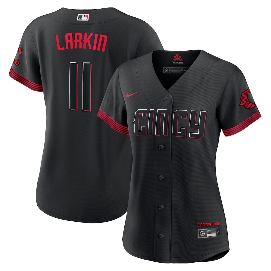 Women's Cincinnati Reds Barry Larkin Black City Connect Replica Player Jersey