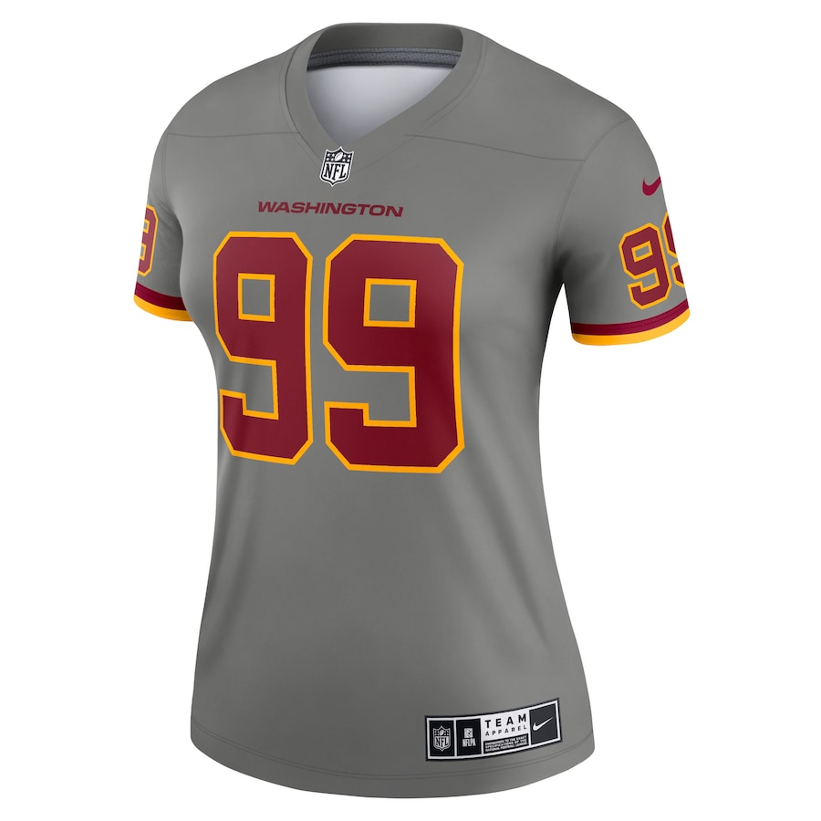 Womens Washington Football Team Chase Young Gray Inverted Legend Jersey