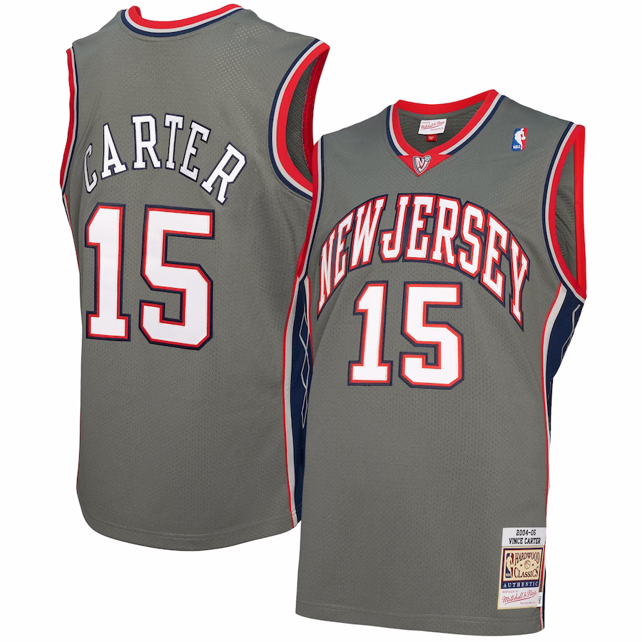 Men's New Jersey Nets Vince Carter Mitchell & Ness Gray 2004/05 Authentic Player Jersey