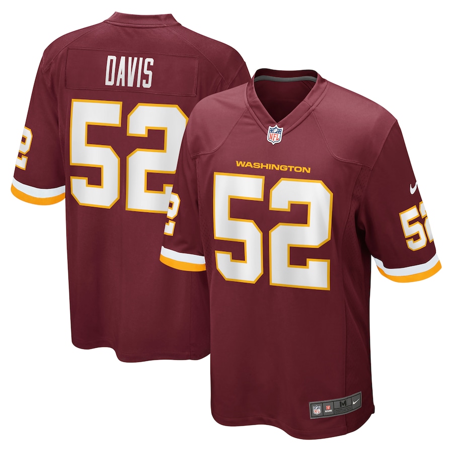Mens Washington Football Team Jamin Davis Burgundy 2021 Draft First Round Pick Game Jersey