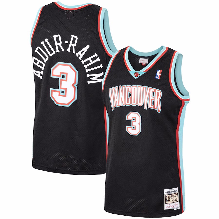 Men's Vancouver Grizzlies Shareef Abdur-Rahim Mitchell & Ness Black Hardwood Classics Swingman Jersey