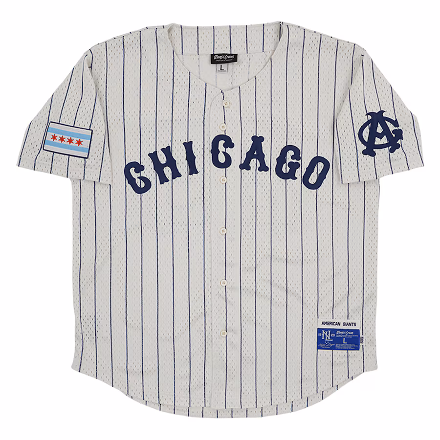 Youth Chicago American Giants #23 Rings & Crwns Cream Mesh Button-Down Replica Jersey