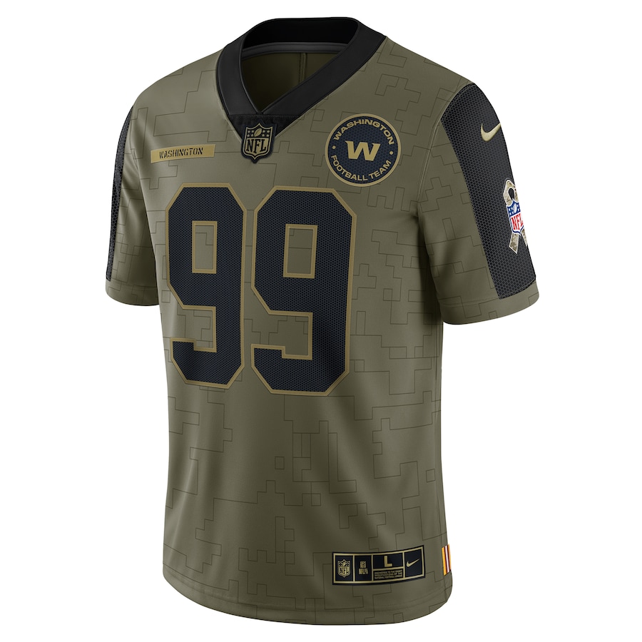 Mens Washington Football Team Chase Young Olive 2021 Salute To Service Limited Player Jersey