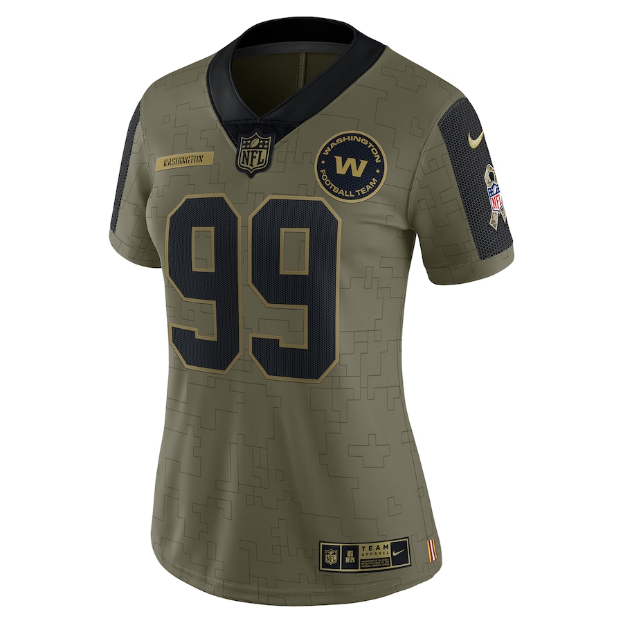 Womens Washington Football Team Chase Young Olive 2021 Salute To Service Limited Player Jersey