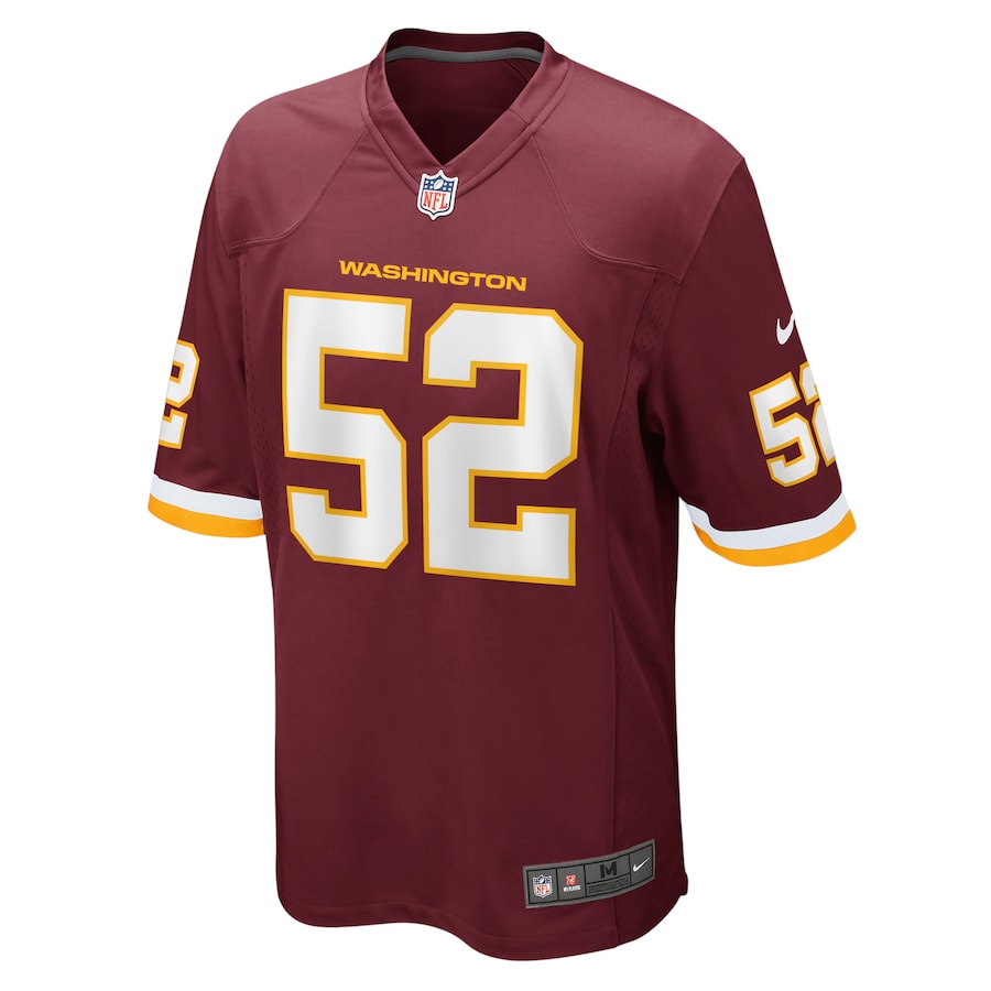 Mens Washington Football Team Jamin Davis Burgundy 2021 Draft First Round Pick Game Jersey
