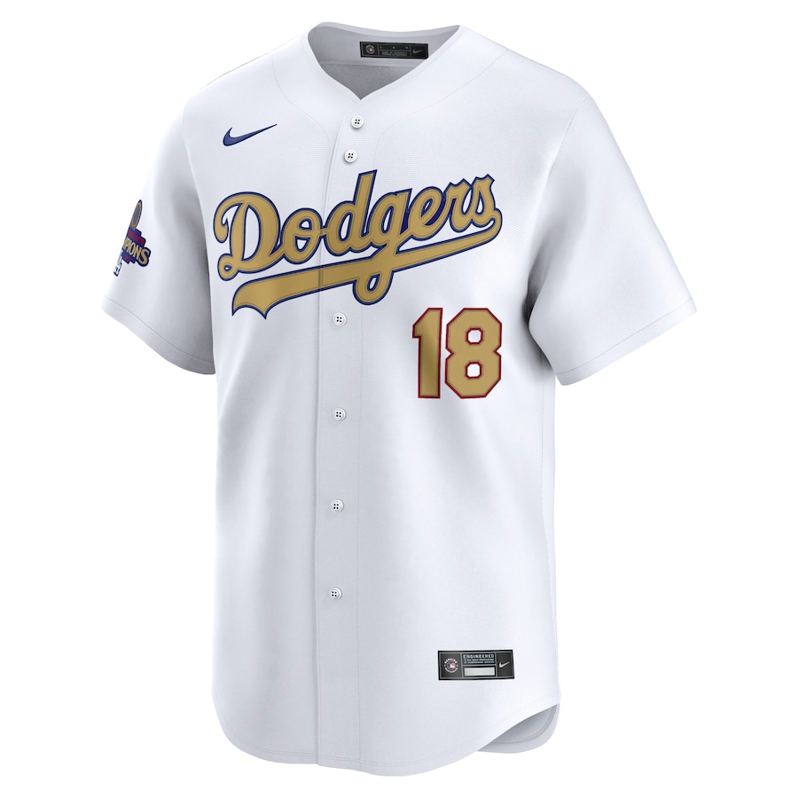 Yoshinobu Yamamoto Los Angeles Dodgers Nike 2025 Gold Collection Limited Jersey – White