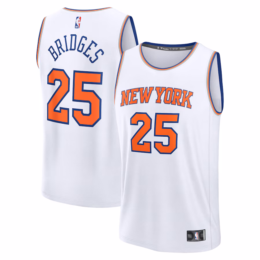 Mikal Bridges New York Knicks Fanatics Fast Break Replica Player Jersey - Association Edition - White