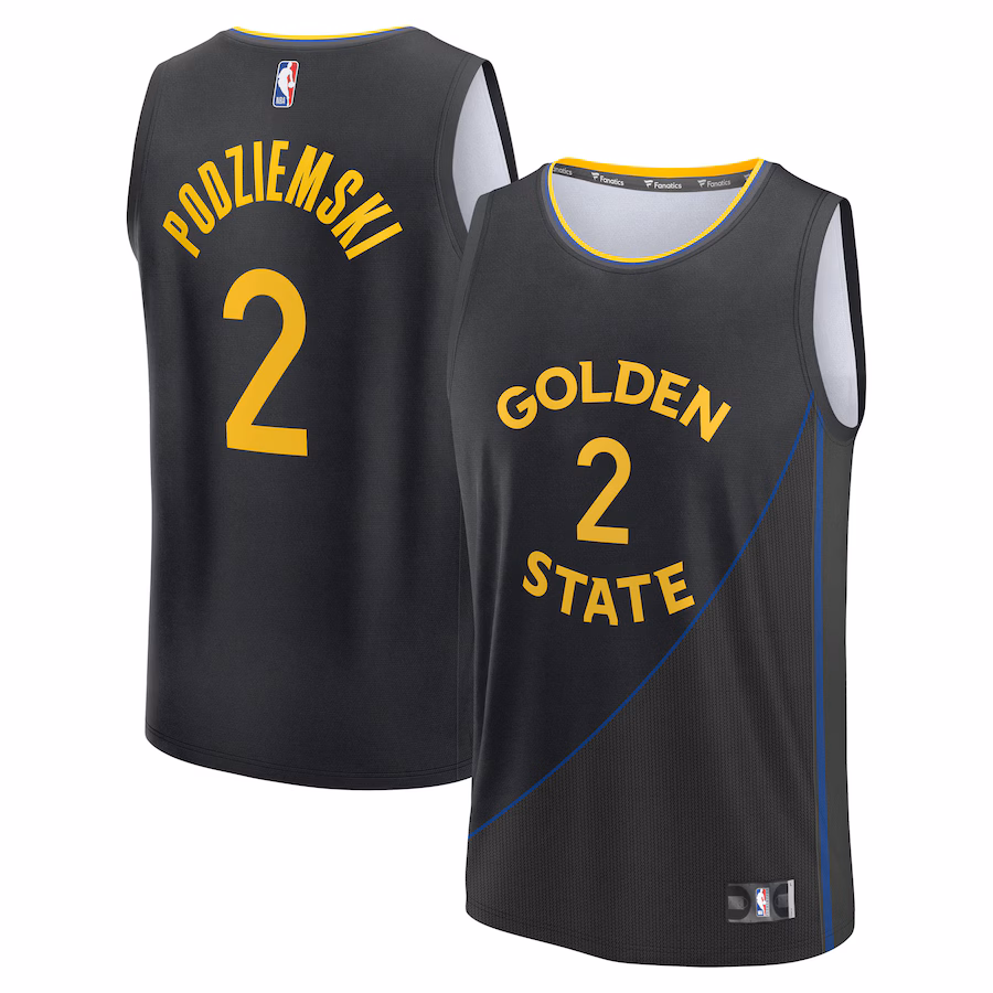 Brandin Podziemski Golden State Warriors Fanatics Fast Break Replica Player Jersey - Statement Edition - Black