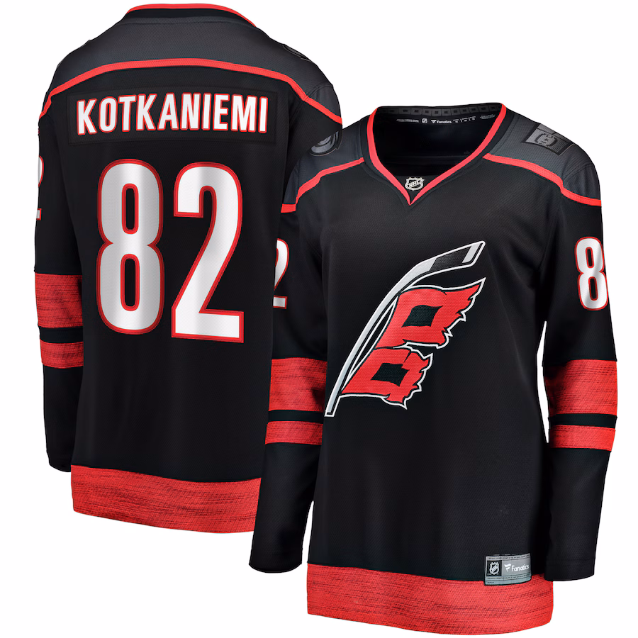 Jesperi Kotkaniemi Carolina Hurricanes Fanatics Women's Home Breakaway Player Jersey - Black