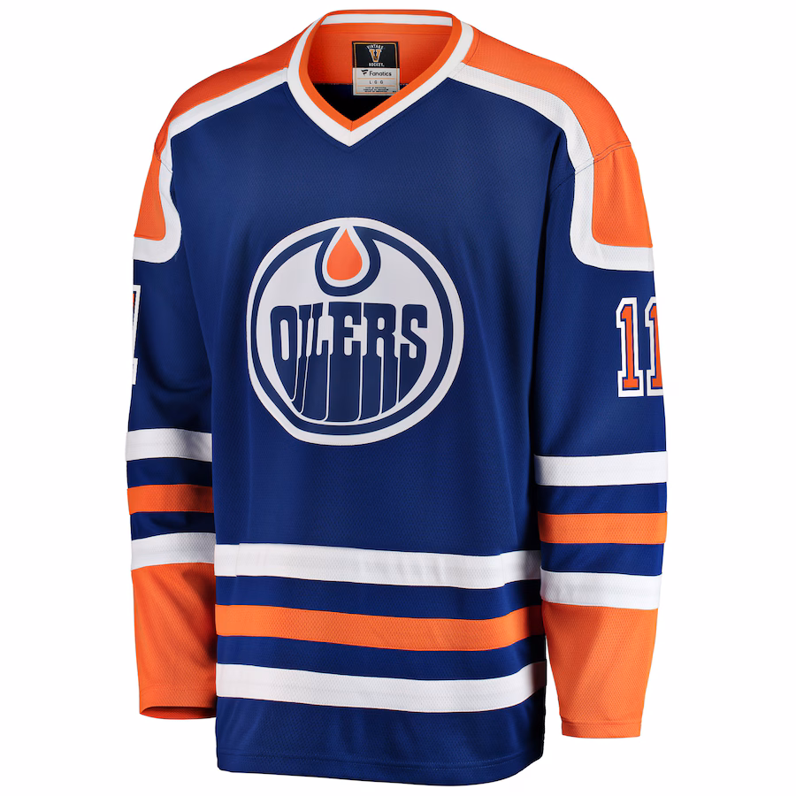 Mark Messier Edmonton Oilers Fanatics Premier Breakaway Retired Player Jersey - Blue