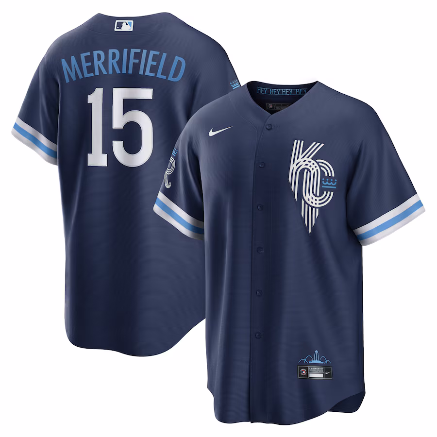 Whit Merrifield Kansas City Royals Nike City Connect Replica Player Jersey - Navy