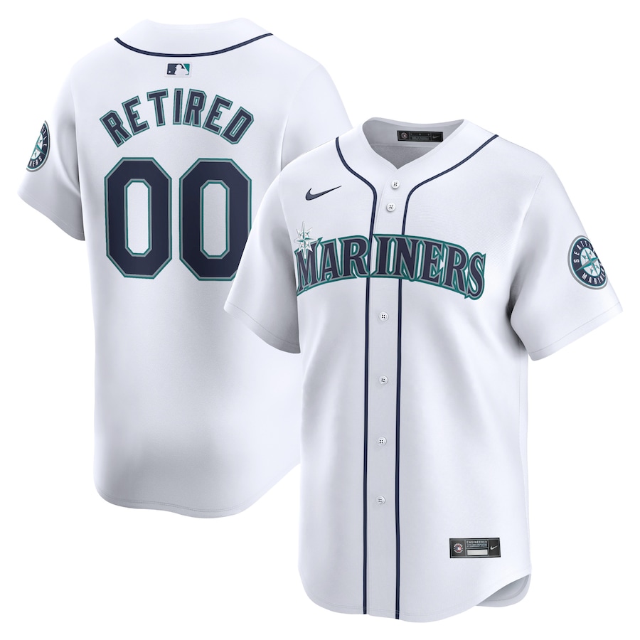 Men's Seattle Mariners White Home Limited Pick-A-Player Retired Roster Jersey