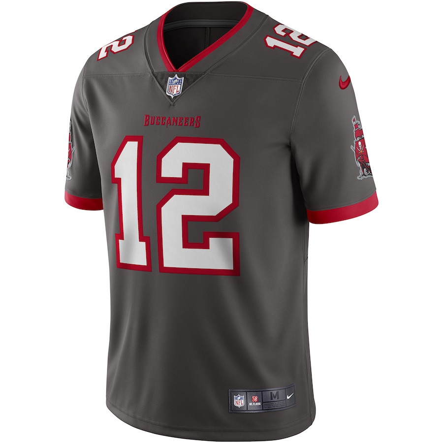 Mens Tampa Bay Buccaneers Tom Brady Pewter Alternate Vapor Limited Jersey