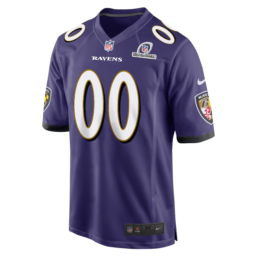Baltimore Ravens 2024 Divisional Patch Game Men Custom Jersey - Purple