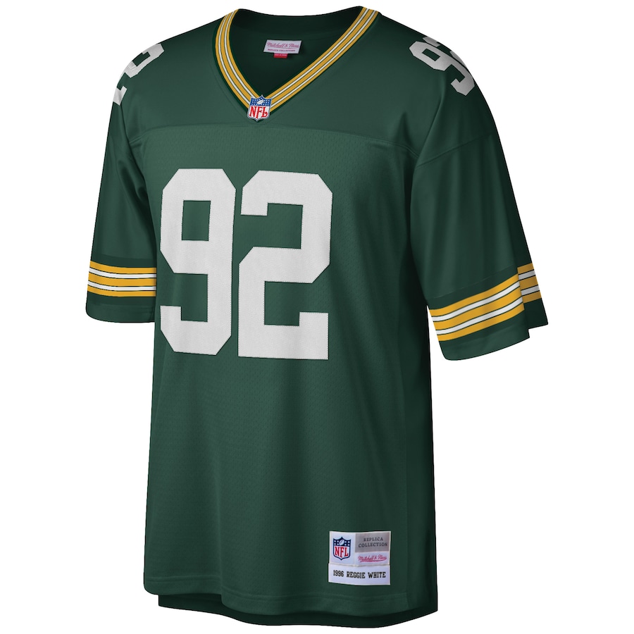 Mens Green Bay Packers Reggie White Green Big & Tall 1996 Retired Player Replica Jersey
