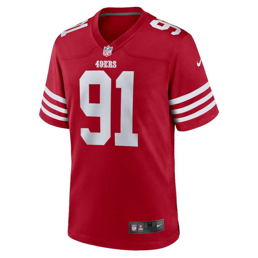 Earnest Brown IV 91 San Francisco 49ers Team Game Men Jersey - Scarlet