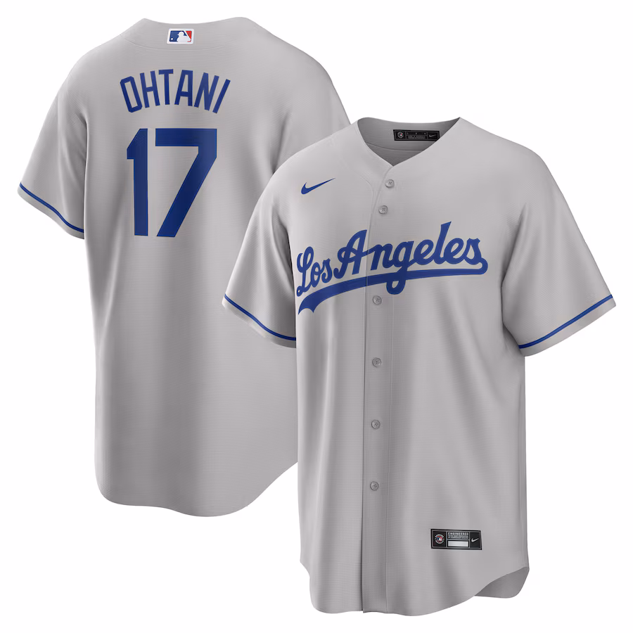 Men's Los Angeles Dodgers Nike Shohei Ohtani Gray Official Replica Road Jersey