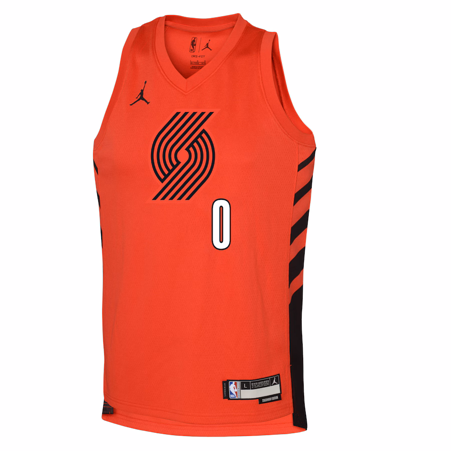 Youth Portland Trail Blazers Damian Lillard Jordan Brand Red Swingman Jersey - Statement Edition