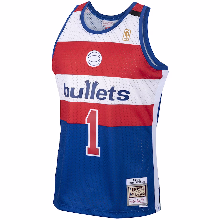 Men's Washington Bullets Rod Strickland Mitchell & Ness Royal 2001/02 Hardwood Classics Swingman Jersey