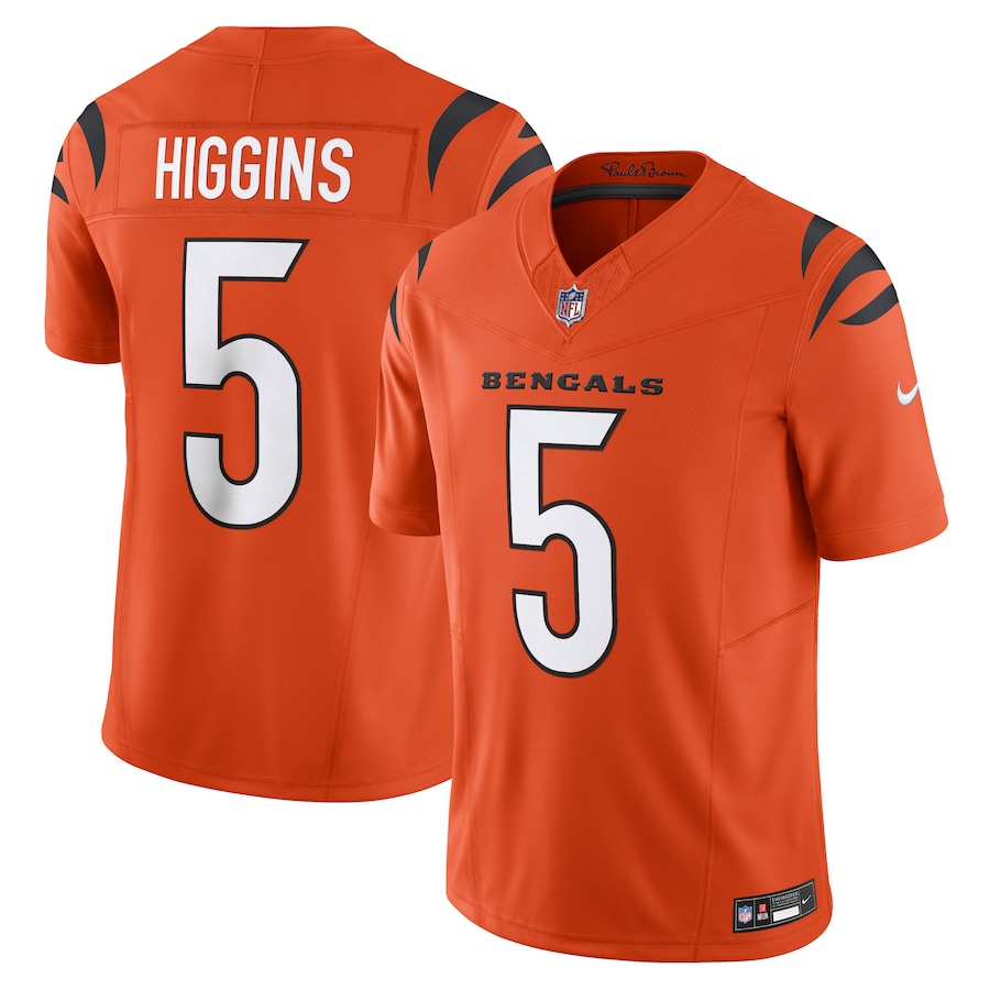 Mens Cincinnati Bengals Tee Higgins Orange Vapor F.U.S.E. Limited Jersey