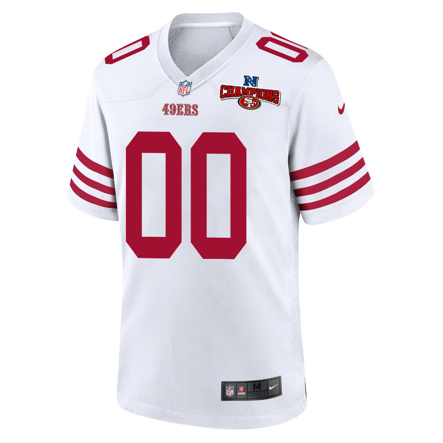 San Francisco 49ers NFC Champions Patch Game Men Custom Jersey - White