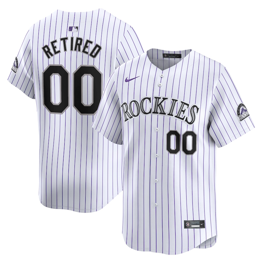 Men's Colorado Rockies White Home Limited Pick-A-Player Retired Roster Jersey