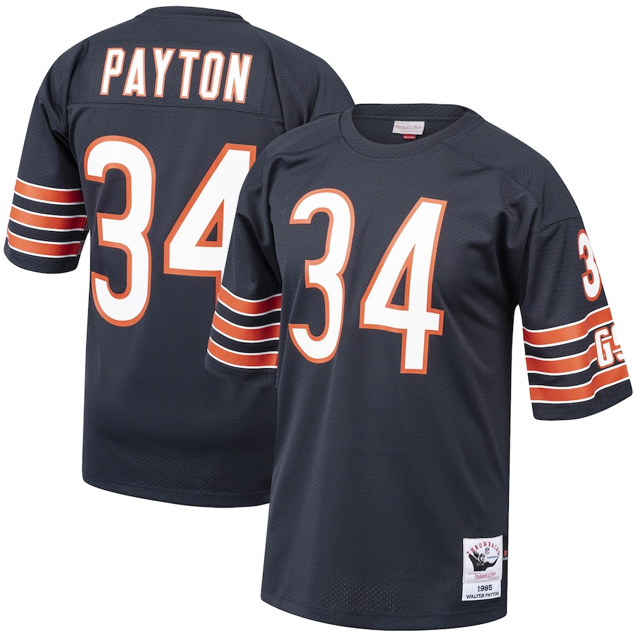 Mens Chicago Bears 1985 Walter Payton Navy Authentic Throwback Retired Player Jersey