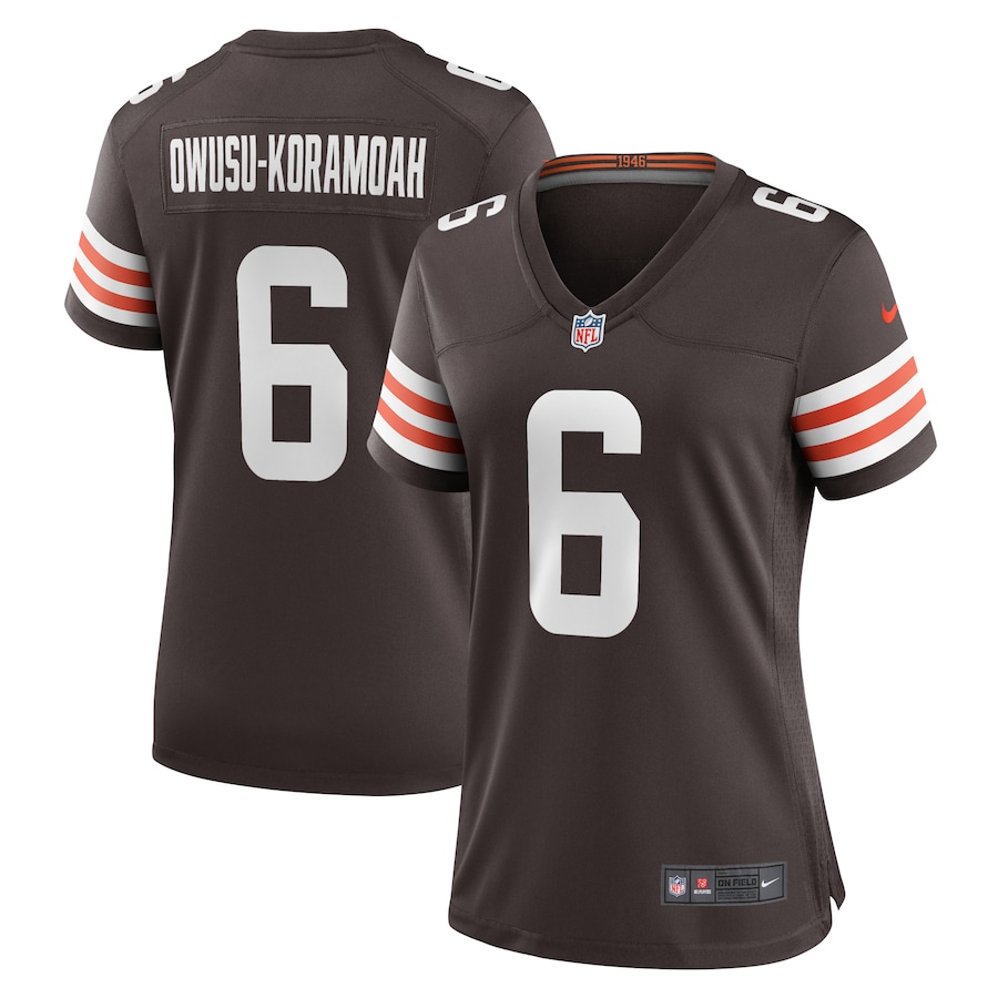 Womens Cleveland Browns Jeremiah Owusu-Koramoah Brown Team Game Jersey