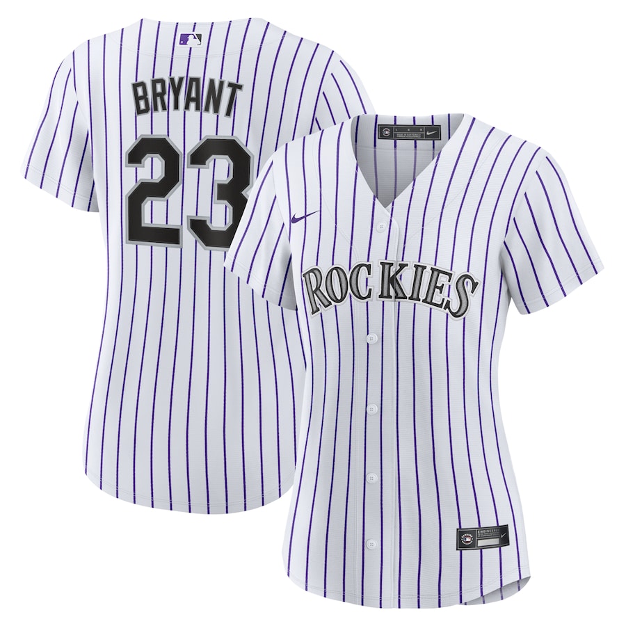 Women's Colorado Rockies Kris Bryant White/Purple Replica Player Jersey
