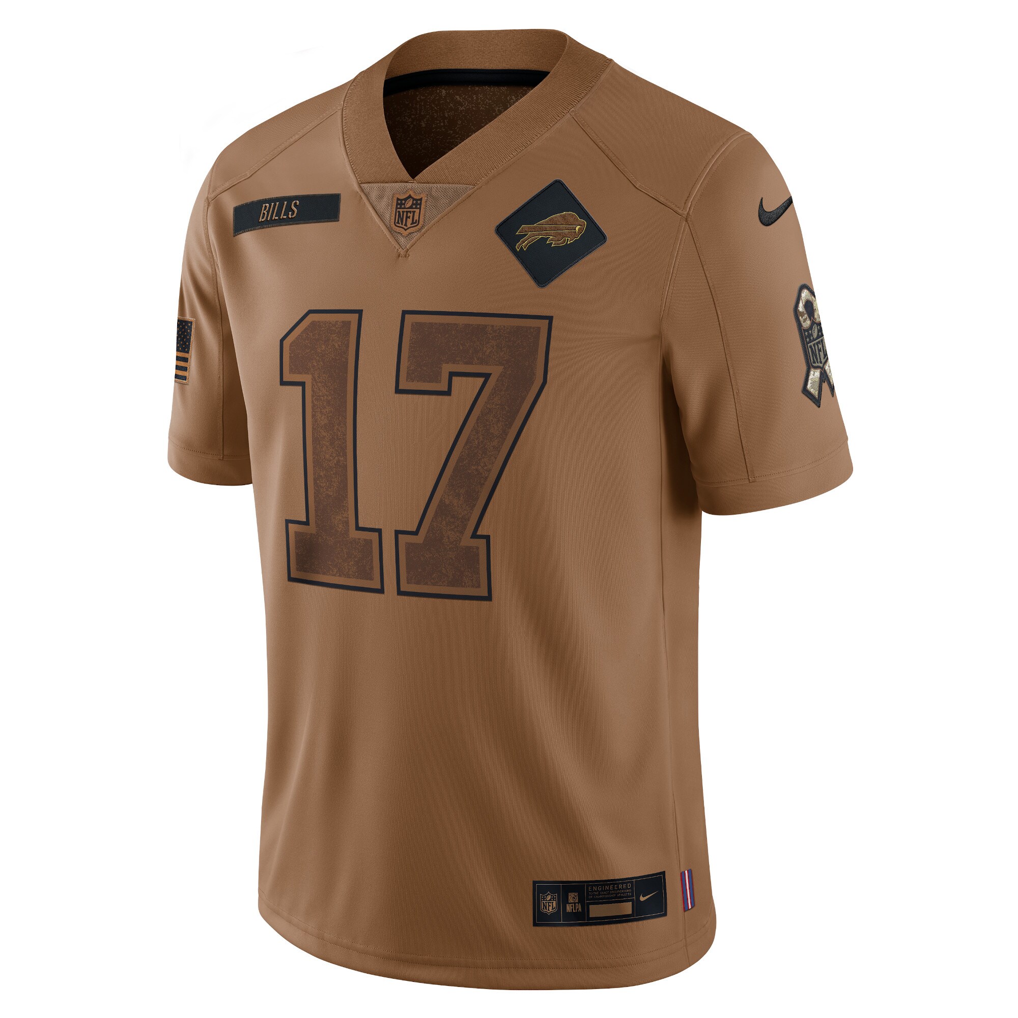 Josh Allen Buffalo Bills 2023 Salute To Service Limited Jersey - Brown