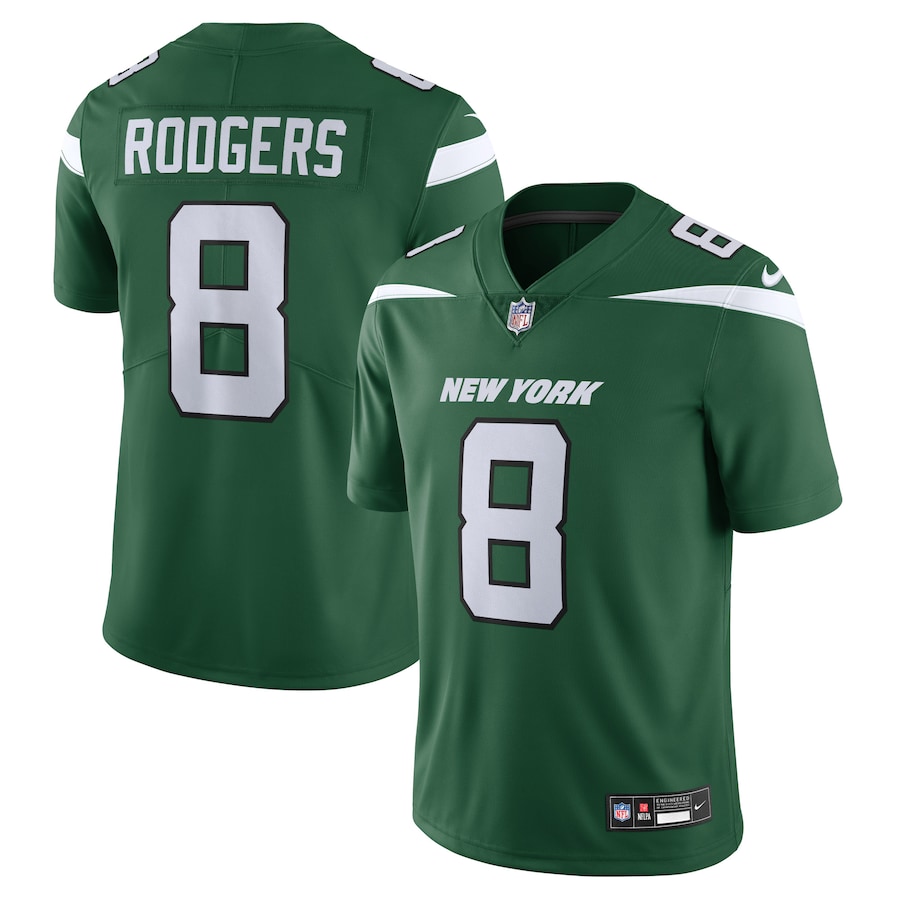 Mens New York Jets Aaron Rodgers Gotham Green Vapor Untouchable Limited Jersey
