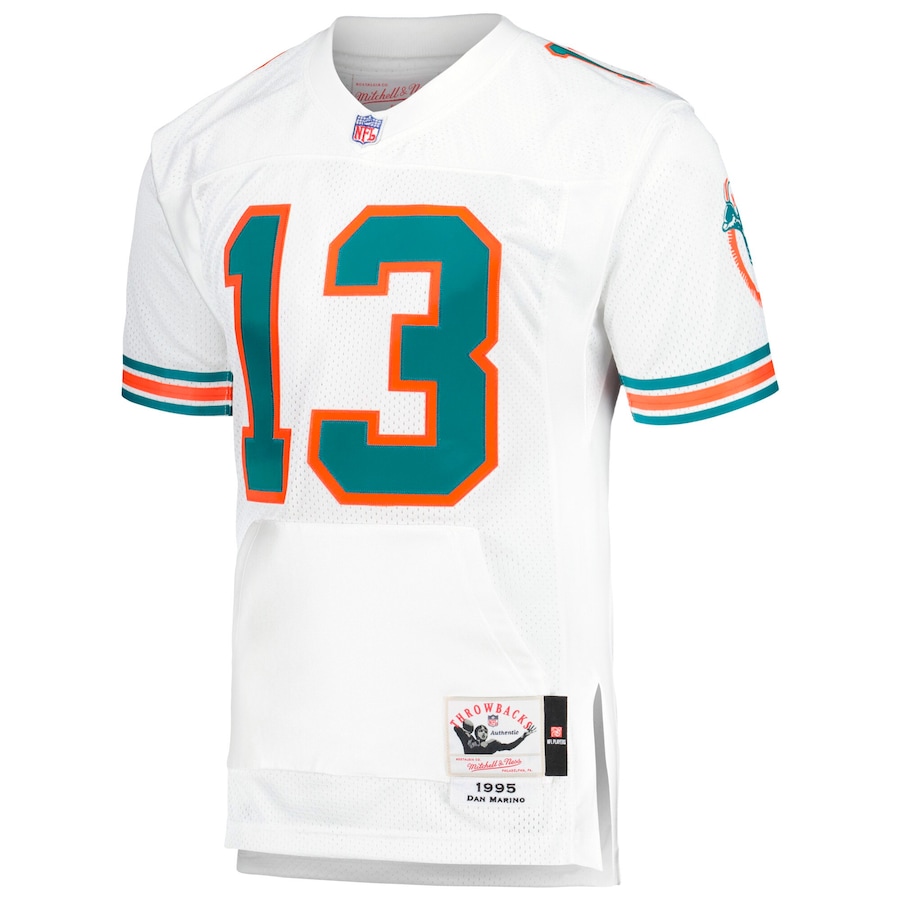 Mens Miami Dolphins 1995 Dan Marino White Authentic Throwback Retired Player Jersey