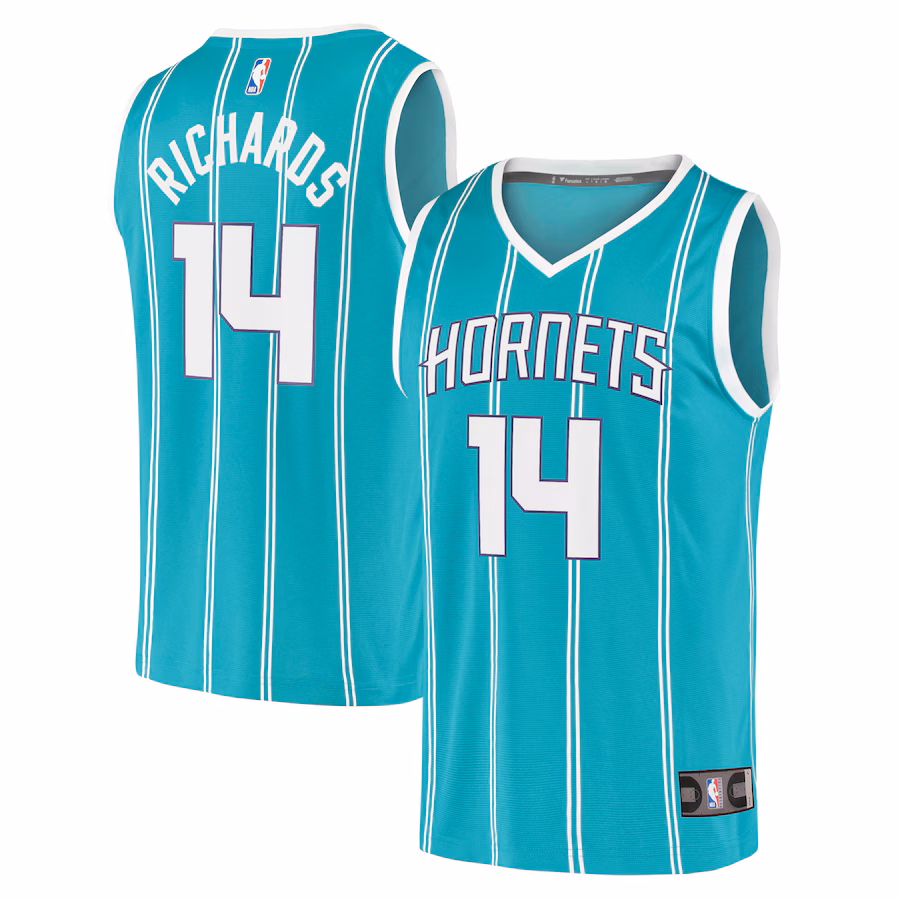 Nick Richards Charlotte Hornets Fanatics Youth 2020/21 Fast Break Replica Jersey - Icon Edition - Teal